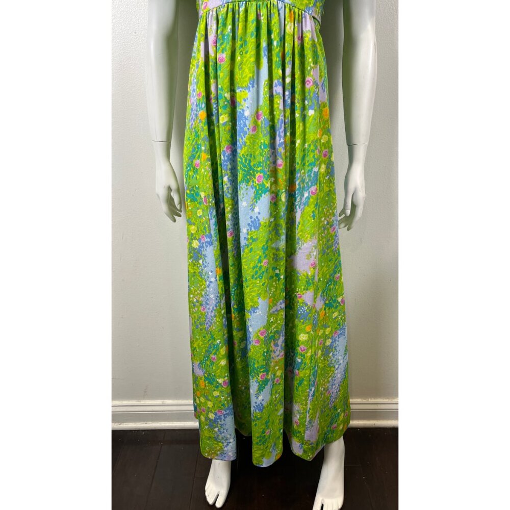 VINTAGE KUULEI HAWAII FLORAL 60'S MAXI DRESS S - Picture 6 of 15